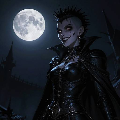Medieval Vampire Girl in Moonlight