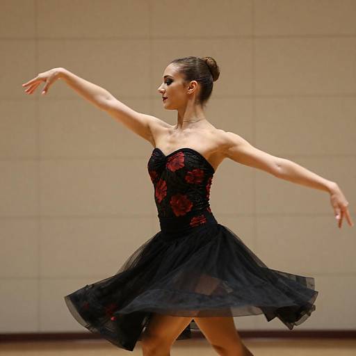 Elegant Dance in Floral Black Dress