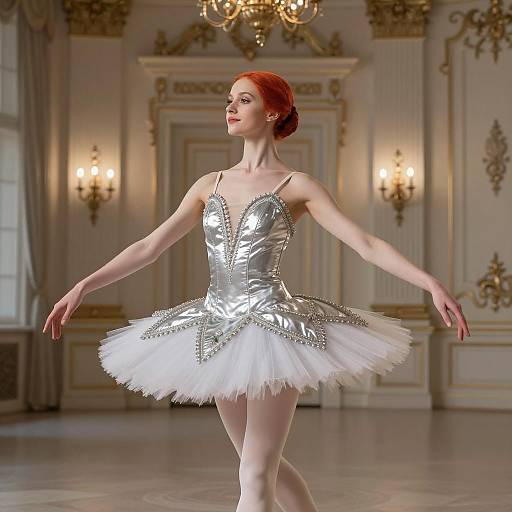 Graceful Ballerina in Luxurious Ballroom