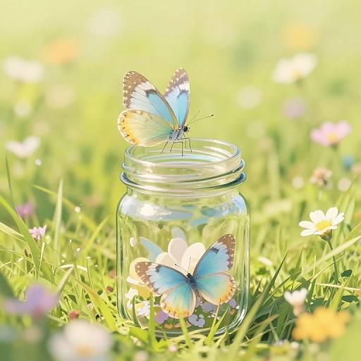 Butterfly Released in Sunny Meadow
