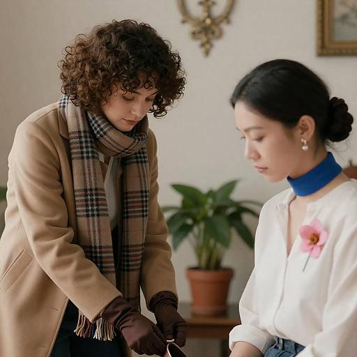 Intimate Portrait of Two Women in Room