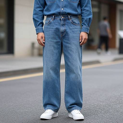 Man in Relaxed Denim Outfit