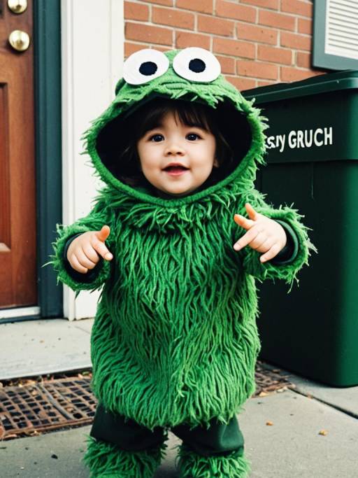 Toddler in Oscar the Grouch Costume