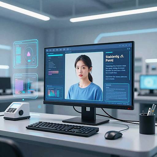 Futuristic AI Lab Visualizing Prompts