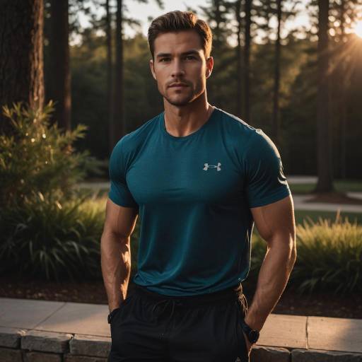 Serene Evening Light on Athletic Man Serene Evening Light on Athletic Man