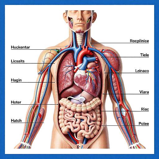 Detailed Anatomical Man Cutaway Diagram
