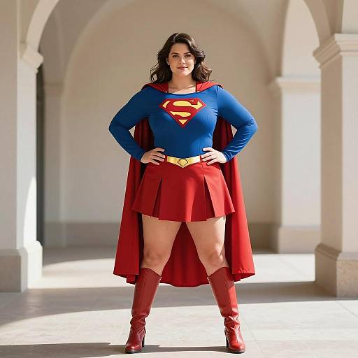 Confident Plus Size Supergirl Costume