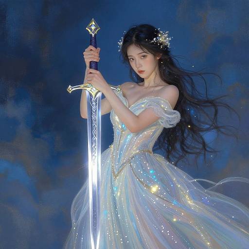 Enchanted Lady of the Lake with Excalibur