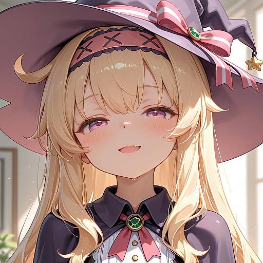 Playful Witch Girl with Tongue Out