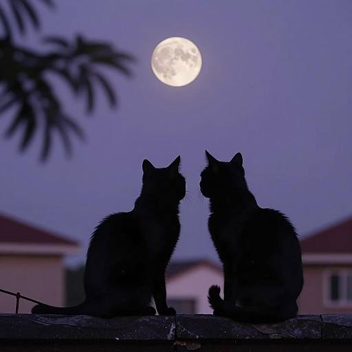 Twilight Cat Silhouette on Rooftop