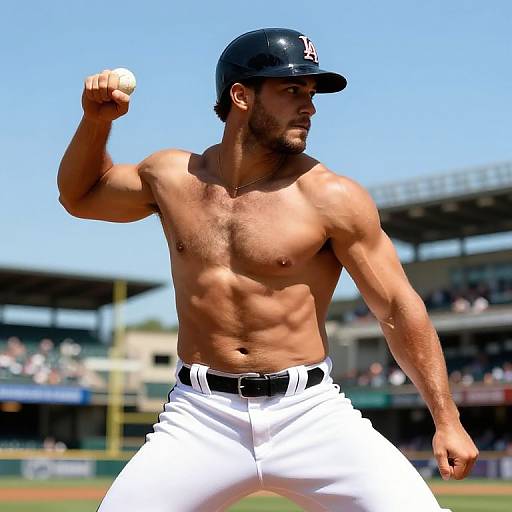 Athletic Baseball Player in Action