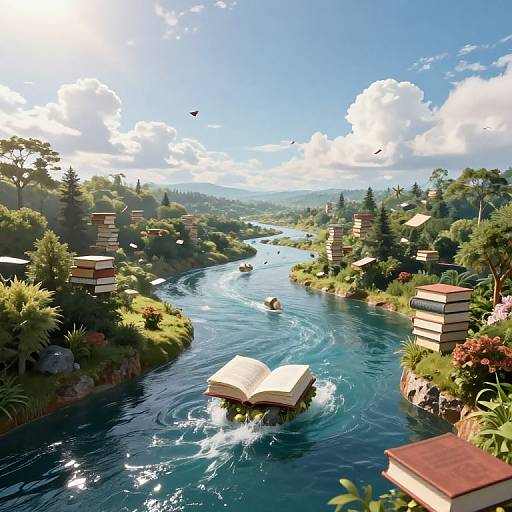 Upward River of Floating Islands