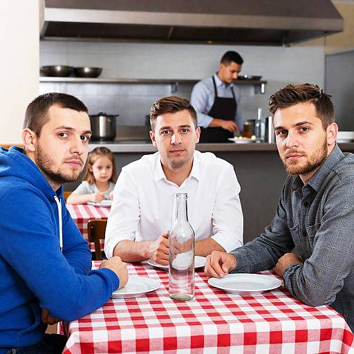 Family Dinner at a Rustic Restaurant