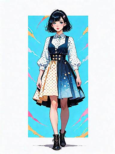 Chic Comic Woman in Polka Dots