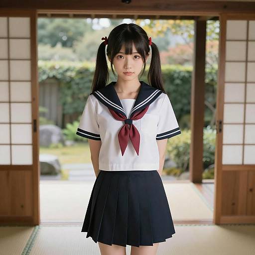 Anime Girl in Traditional Japanese Setting