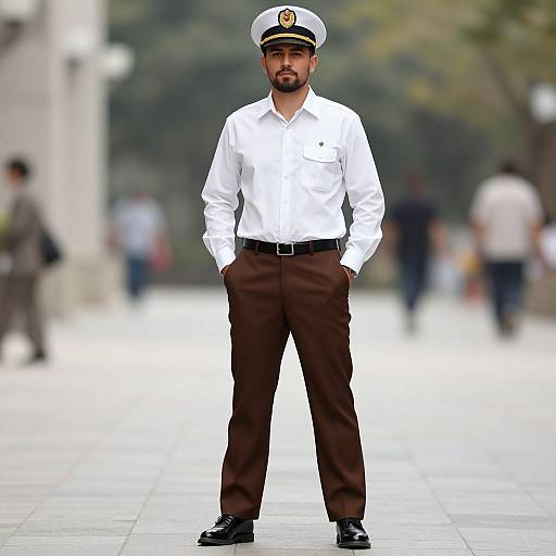 Realistic Male Captain Costume Portrait