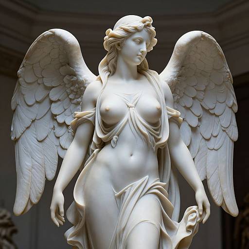 Ethereal Angel Statue in Divine Light