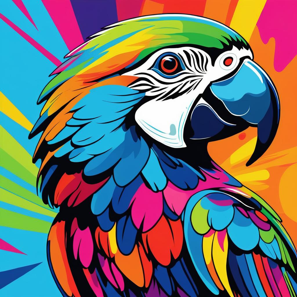 Vibrant Pop Art Parrot in Colorful Design