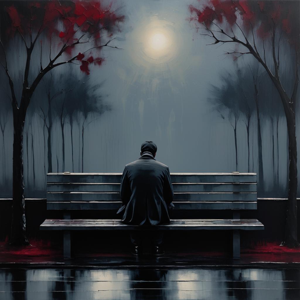 Melancholic Solitude in Surreal Impressionism