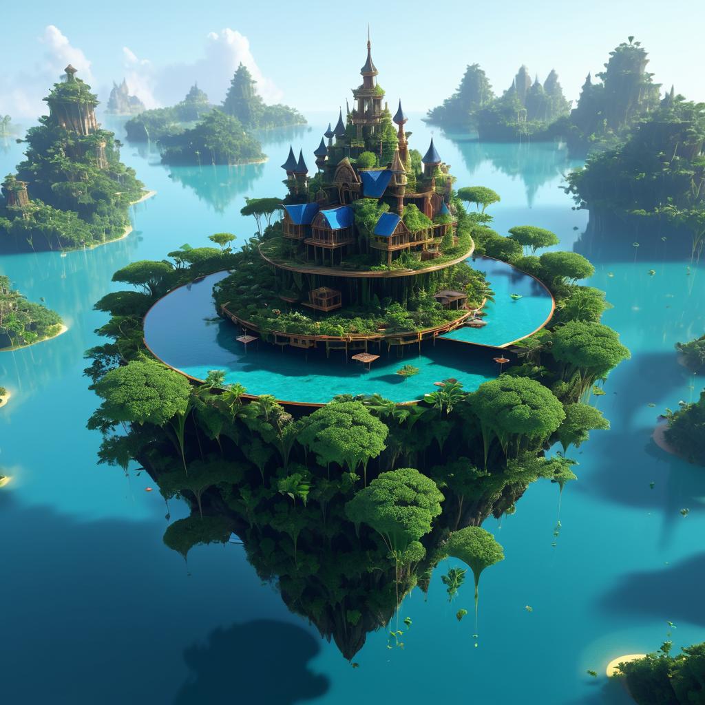 Surreal Floating Island in Stunning Detail