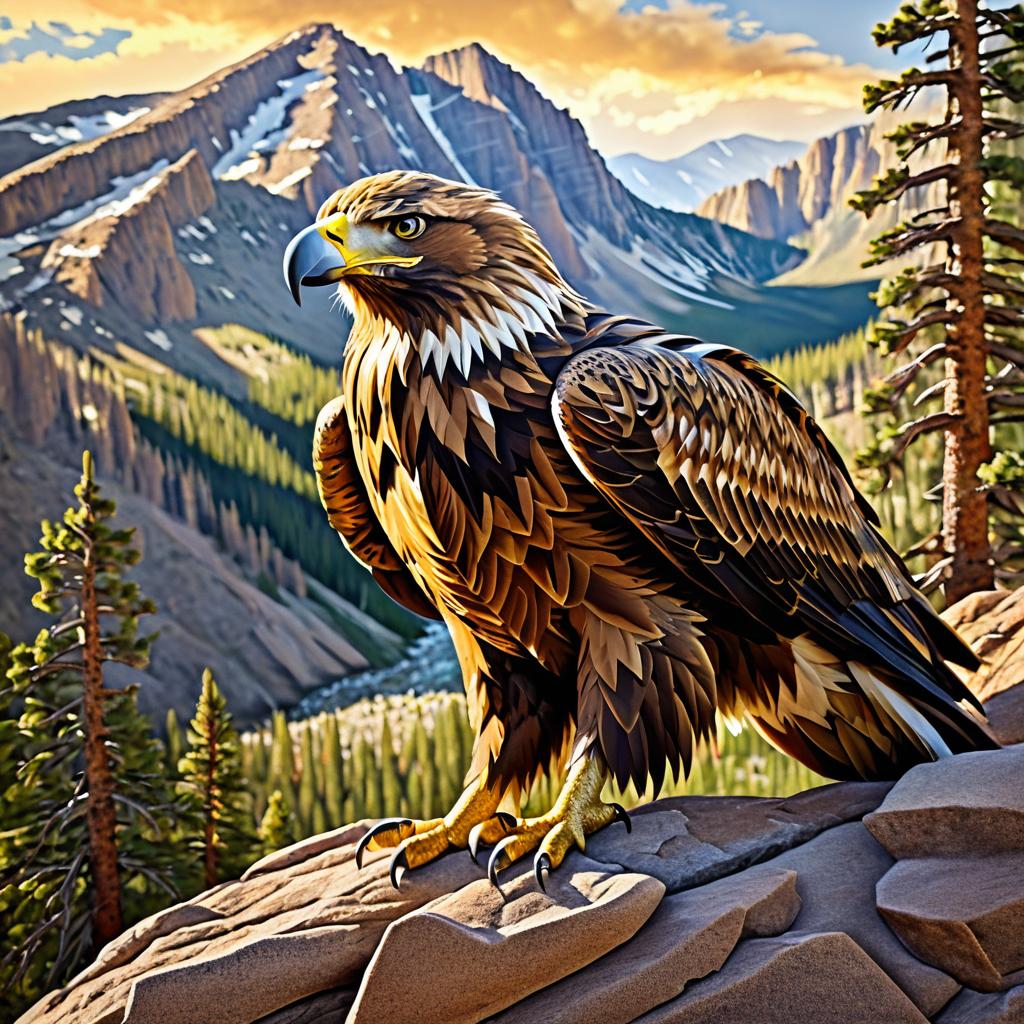 Majestic Eagle in Rocky Mountain Splendor