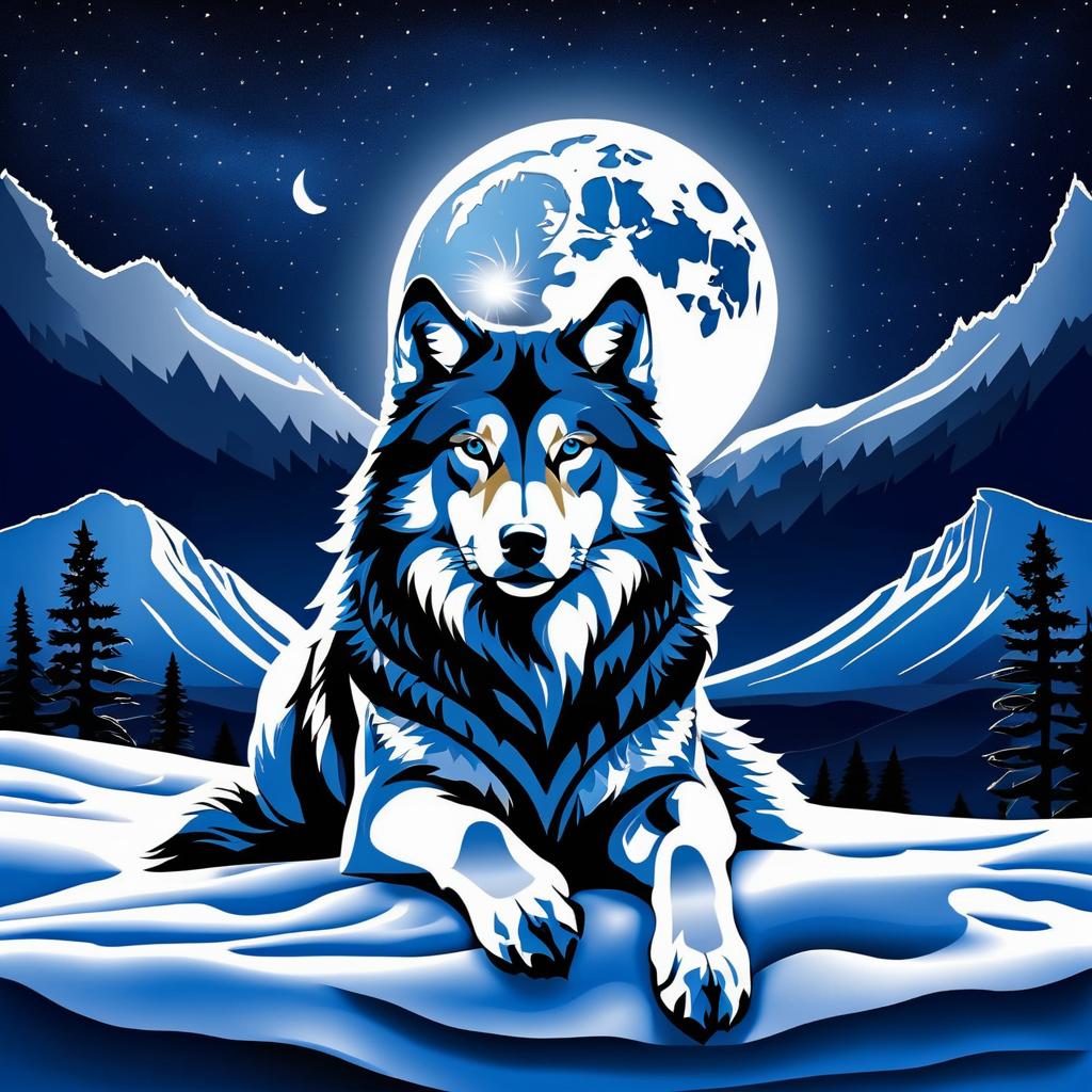 Noble Wolf in North American Landscape