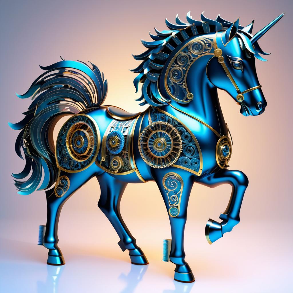 Intricate Robotic Horse with Futuristic Design