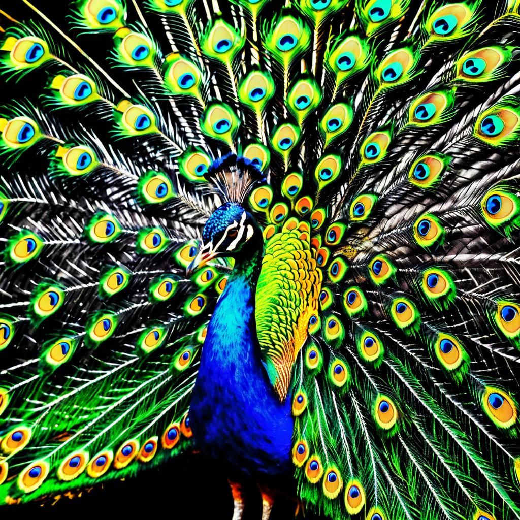 Majestic Digital Portrait of a Peacock