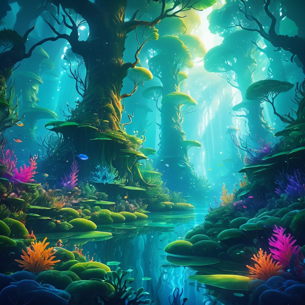 Enchanting Underwater Forest Illustration