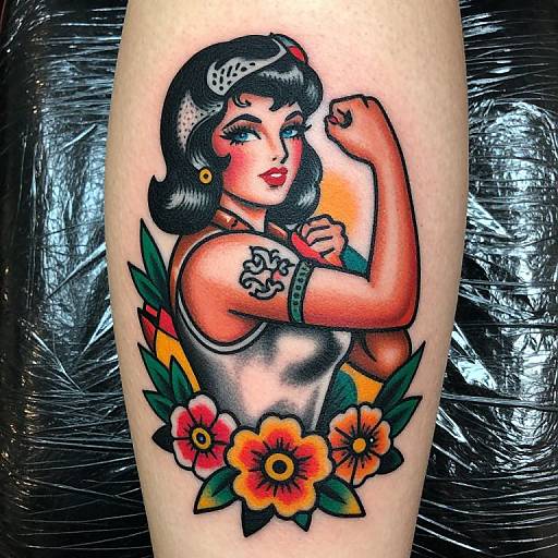 Classic Pin-Up Girl Tattoo Design