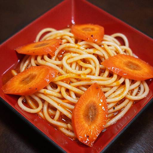 Close-Up Vibrant Noodle Dish