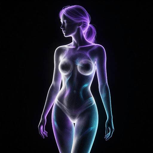 Iridescent Silhouette of Woman