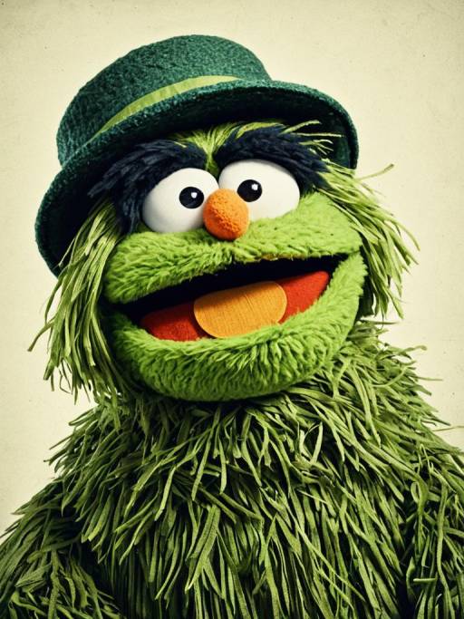 Playful Man in Whimsical Grouch Costume
