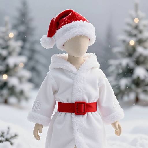 Festive Winter Mannequin in Santa Outfit