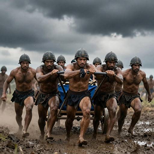 Battlefield Warriors Pulling a Chariot