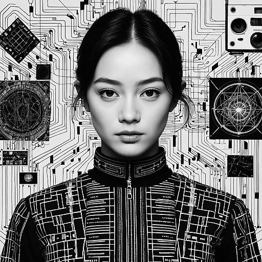 Futuristic AI Cyborg Portrait