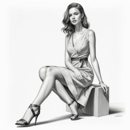 Elegant Pencil Sketch of a Young Woman