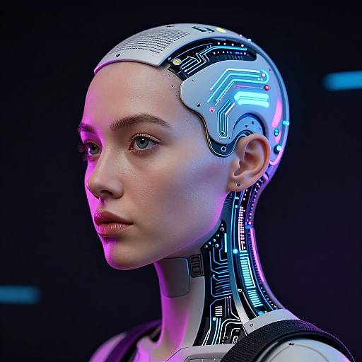 Futuristic Cybernetic Woman Portrait