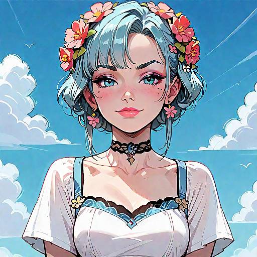 Smiling Anime Girl Portrait