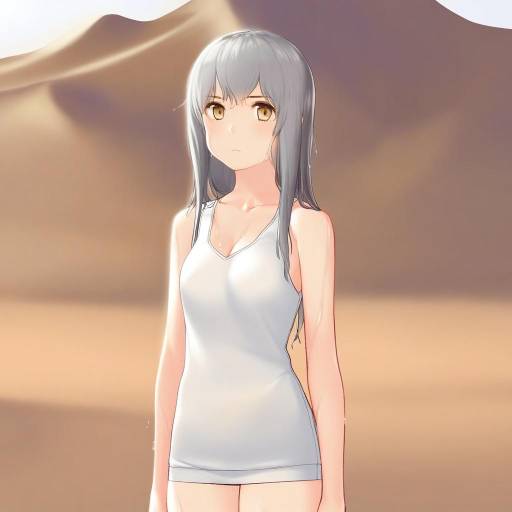 Anime Girl in Desert Sunlight