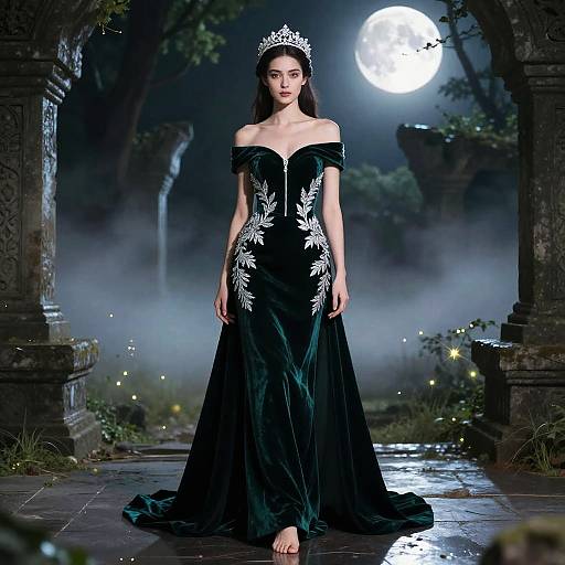 Mystical Fashion Editorial in Moonlit Forest