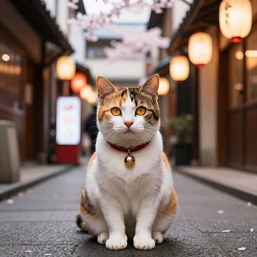 Calico Maneki-neko in Neon Lantern Alley