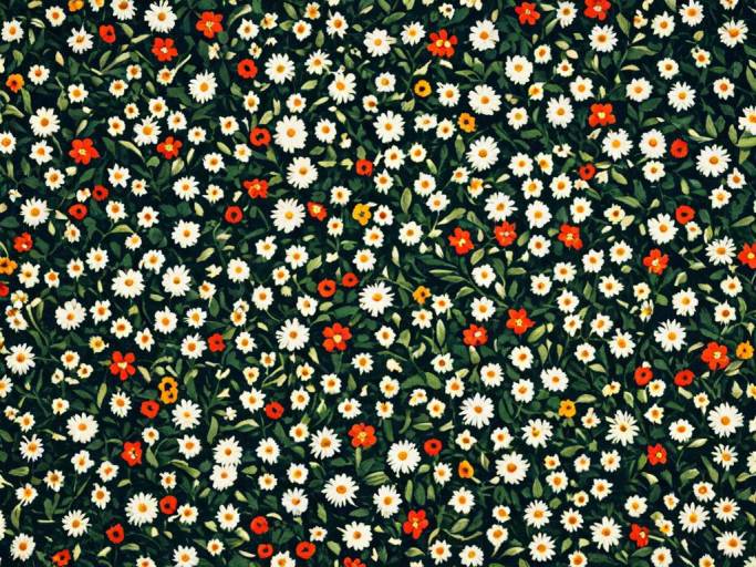 Colorful Ditsy Flower Wallpaper Design