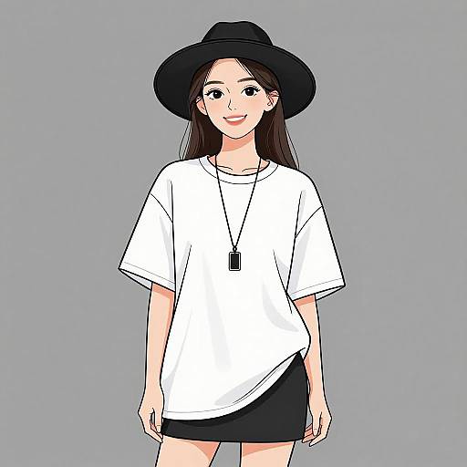 Smiling Woman in Casual Streetwear