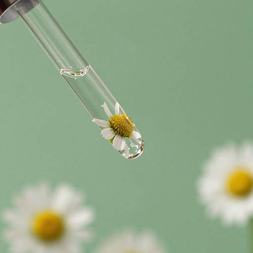 Close-Up of a Daisy in Glass Dropper