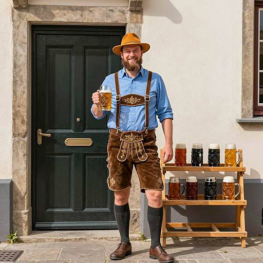 Bavarian Beer Guy in Traditional Attire
