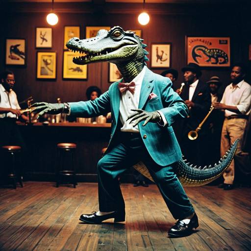 Tap Dancing Alligator in Jazz Club