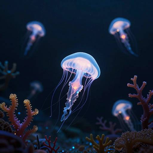 Mysterious Underwater Fantasy Scene