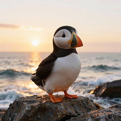 Majestic Puffin Pokemon at Sunset