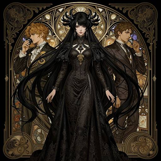 Intricate Dark Fantasy Motoko Kusanagi